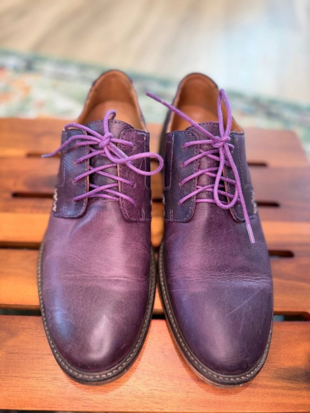 John Fluevog Purple Derby Laceups with Matching Laces M7/W9